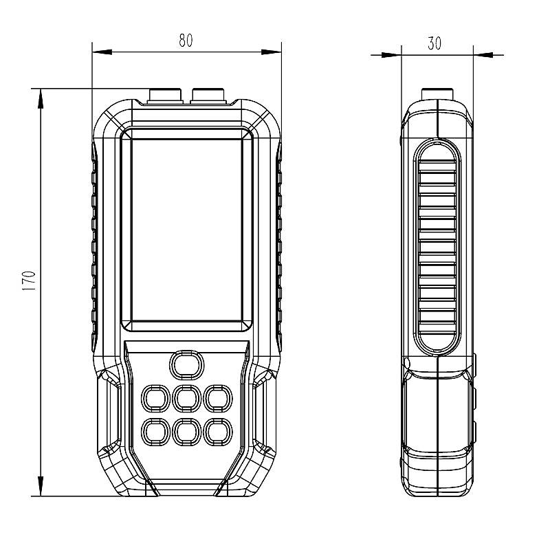 氣象手持機產品尺寸圖